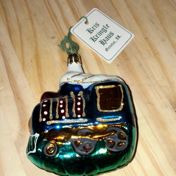 Kris Kringle Haus Hand Blown Glass Festive Choo Choo Train Ornament New - Picture 2 of 7